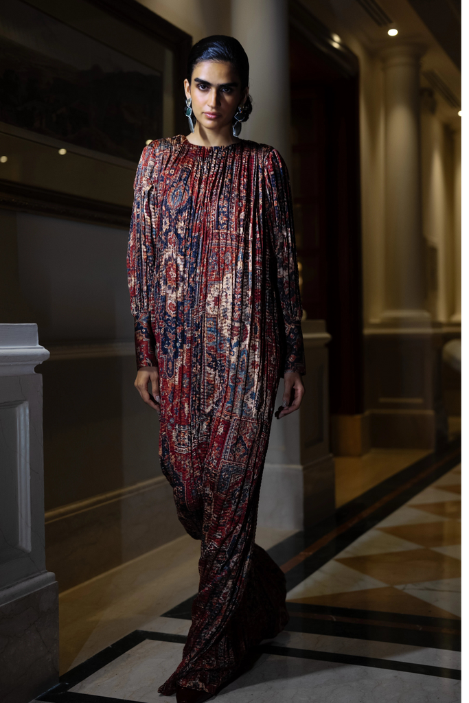 KILIM PRINTED CRUSHED MAXI dash and dot