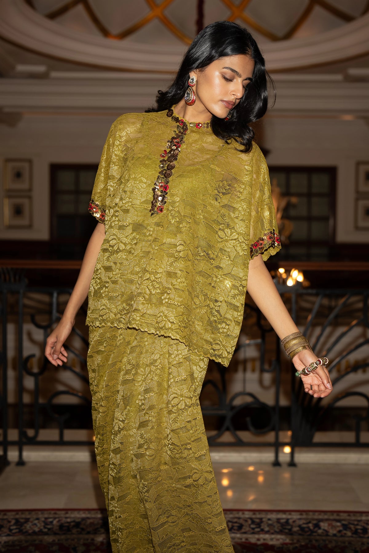 LACE DRAPED SKIRT