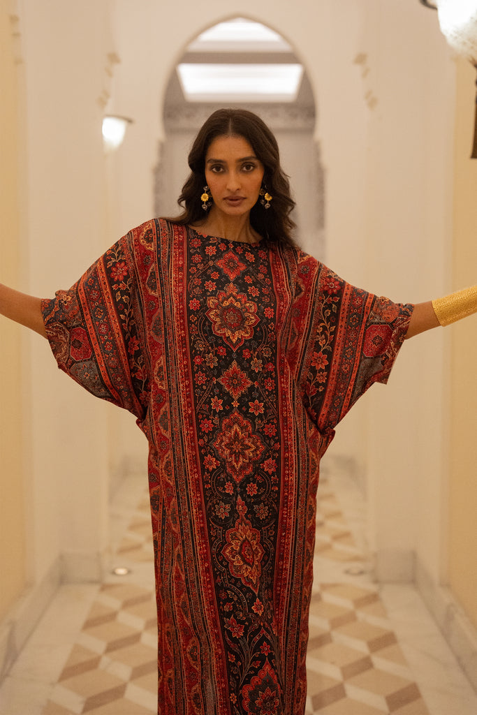 TAPESTRY PRINT KAFTAN DRESS dash and dot