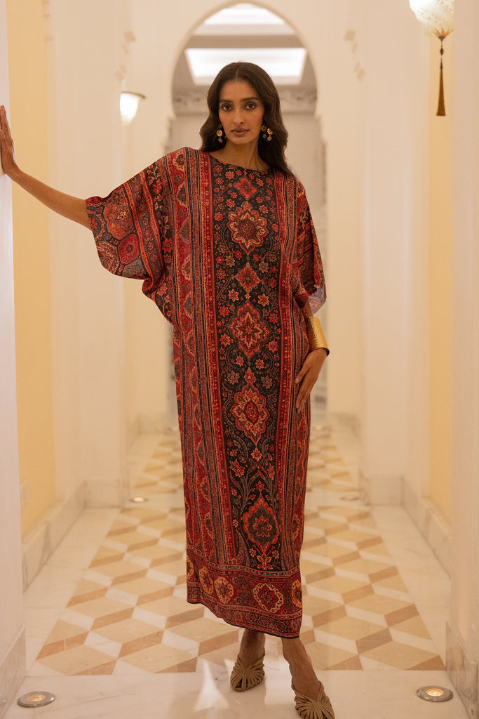TAPESTRY PRINT KAFTAN DRESS dash and dot