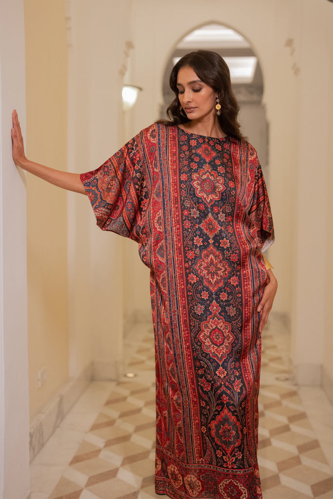 TAPESTRY PRINT KAFTAN DRESS dash and dot
