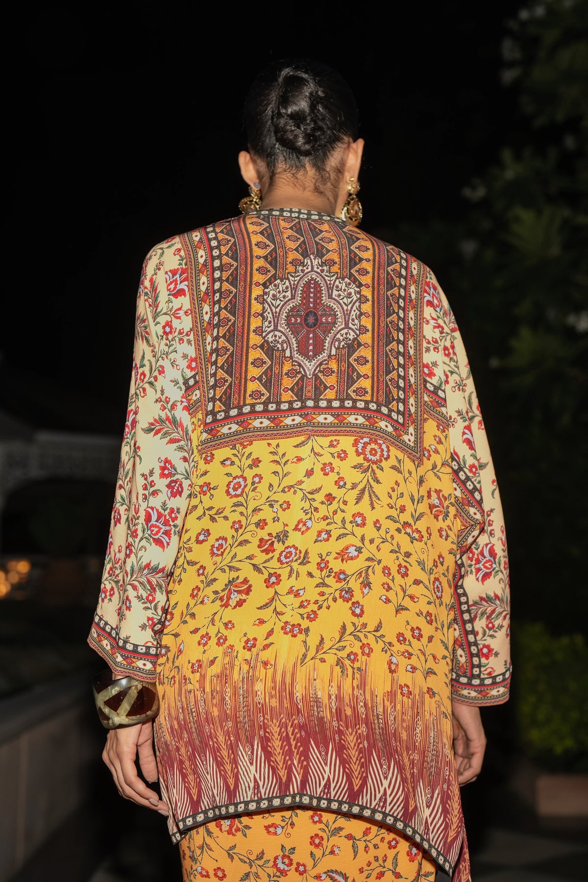 TRIBAL PANEL PRINT TOP & DRAPE SKIRT SET