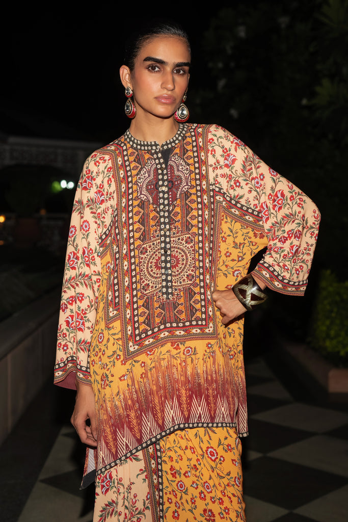 TRIBAL PANEL PRINT TOP & DRAPE SKIRT SET dash and dot