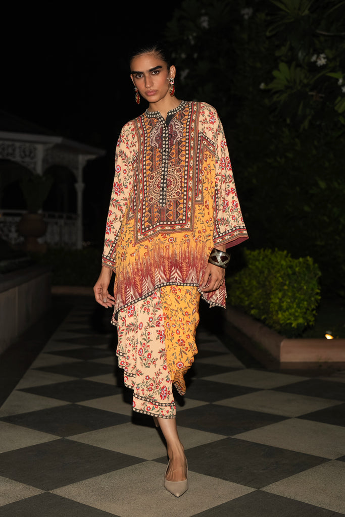 TRIBAL PANEL PRINT DRAPE SKIRT dash and dot