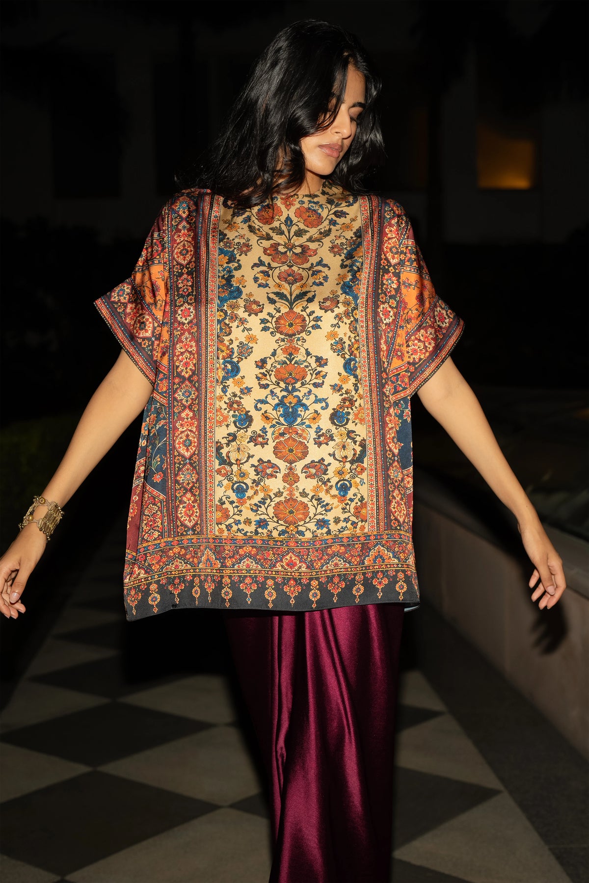 FLORAL MOSAIC PRINT TOP