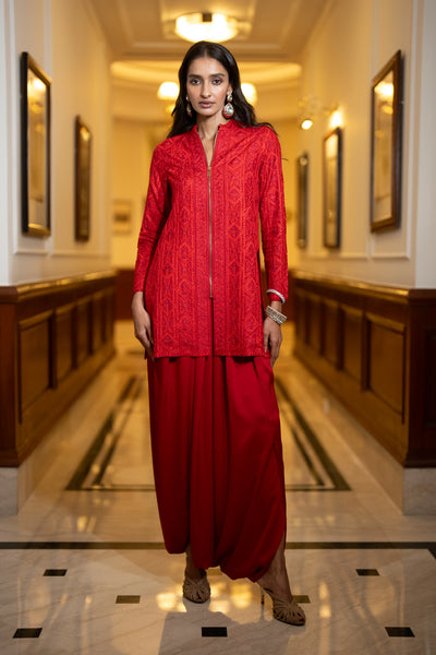 EMBROIDERED ZIP FRONT JACKET