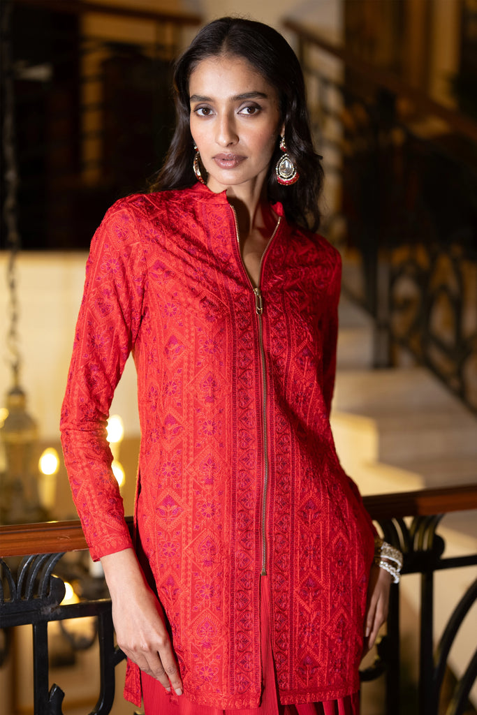 EMBROIDERED ZIP FRONT JACKET dash and dot