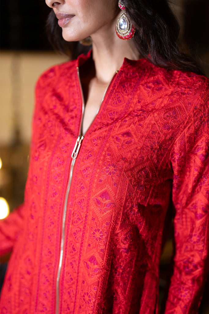 EMBROIDERED ZIP FRONT JACKET dash and dot