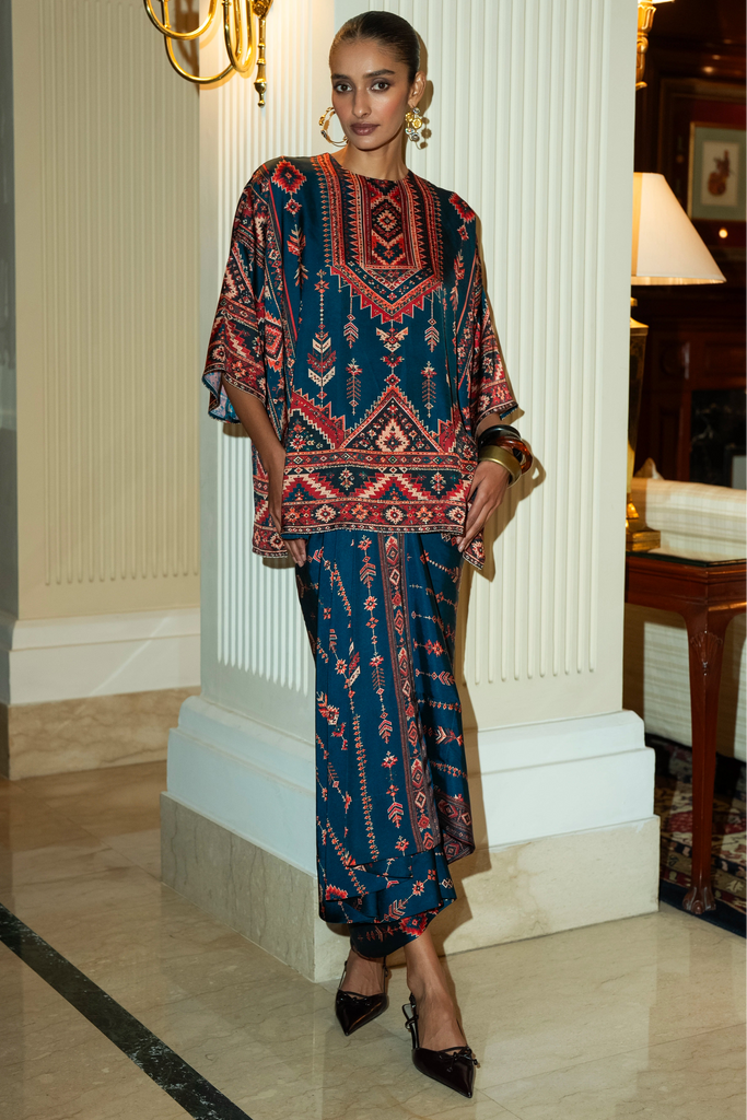 TRIBAL PRINT BOXY TOP & DRAPE SKIRT SET dash and dot