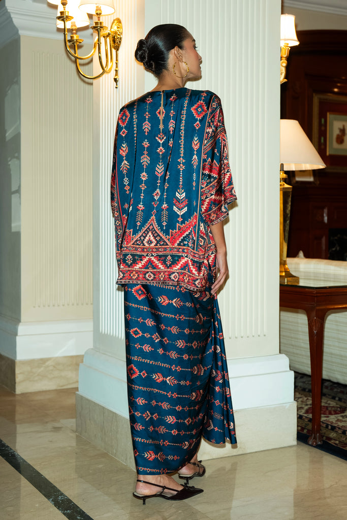 TRIBAL PRINT BOXY TOP & DRAPE SKIRT SET dash and dot