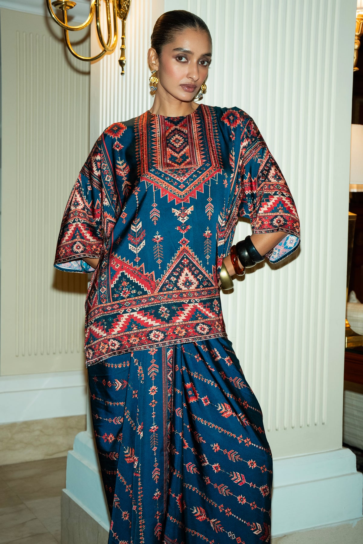 TRIBAL PRINT BOXY TOP