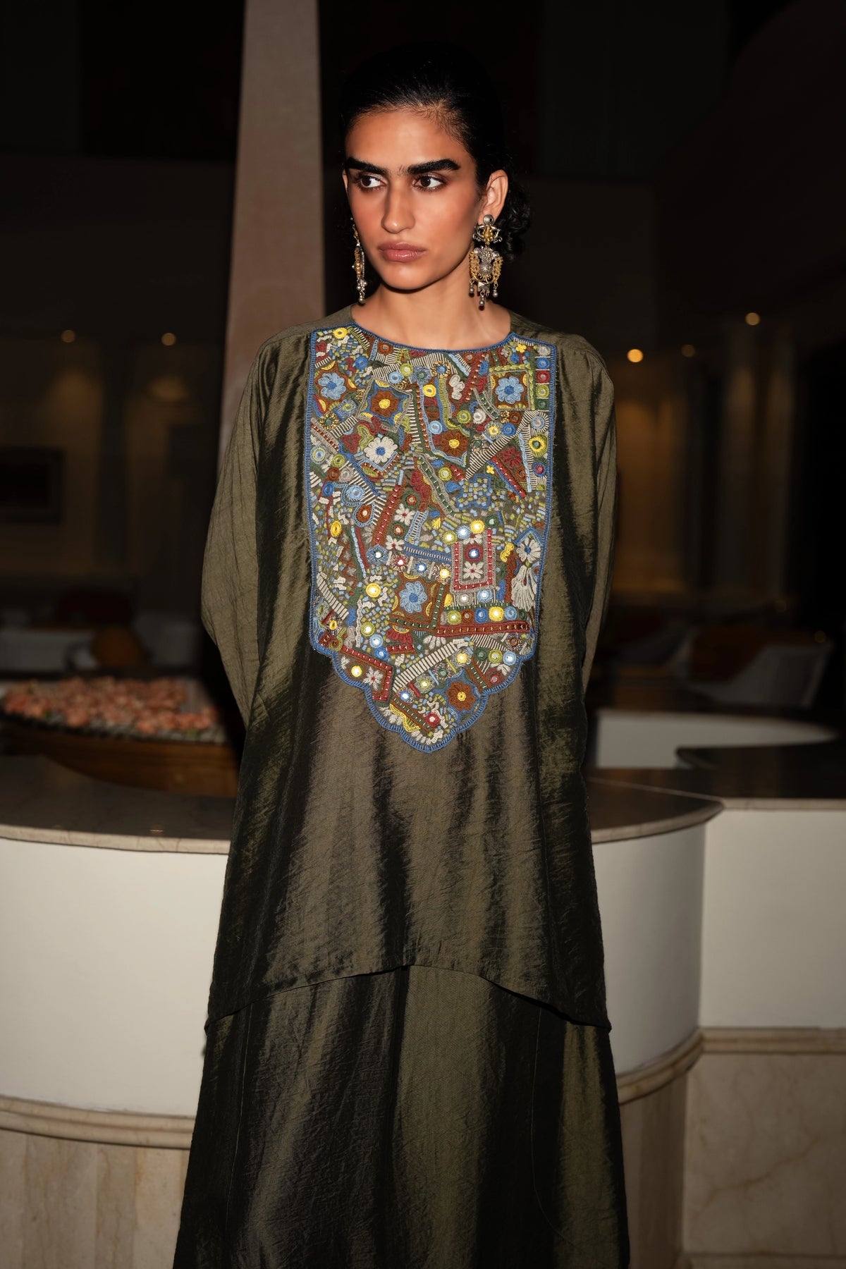 EMBROIDERED BIB TOP
