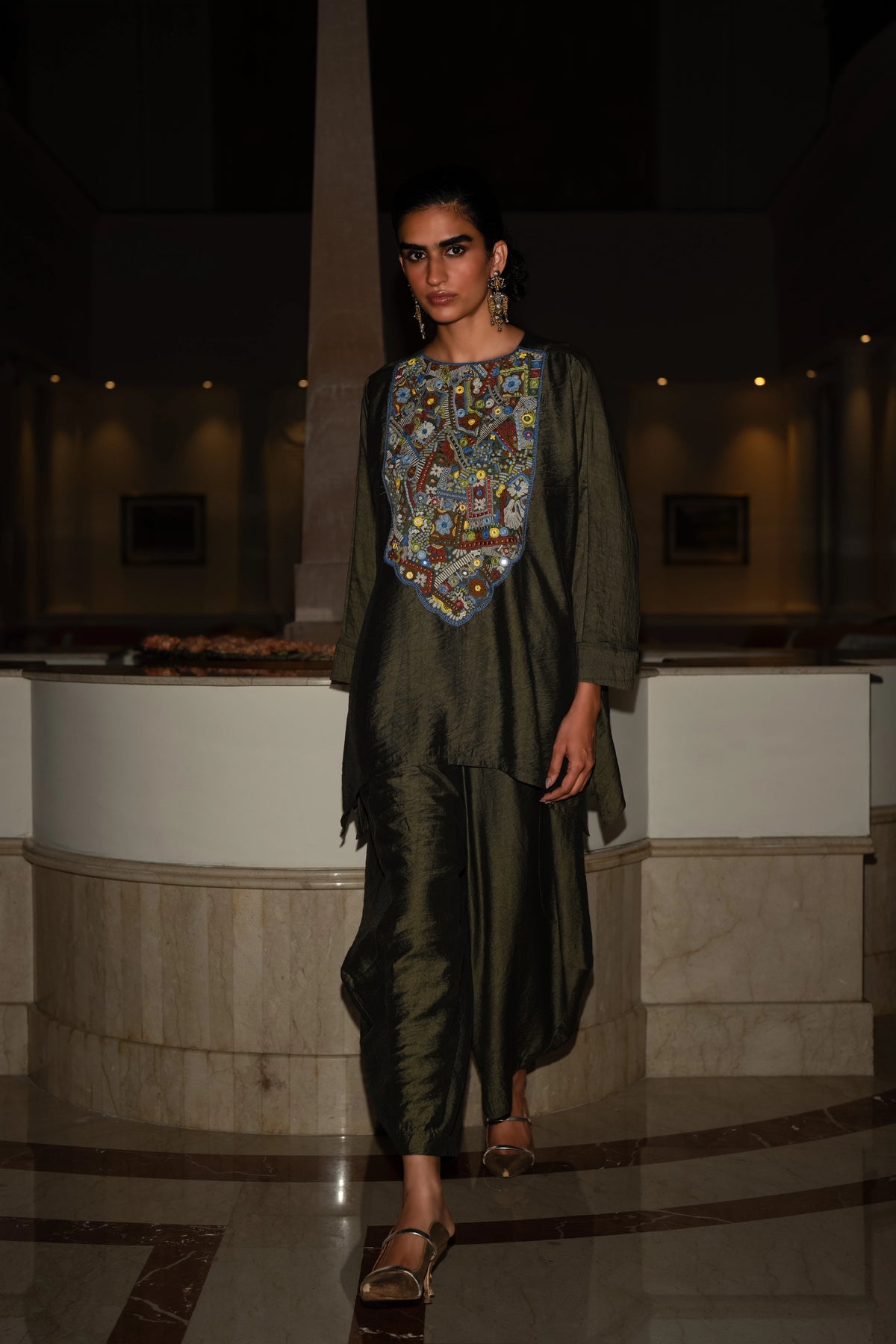 TEXTURED BARREL PANT