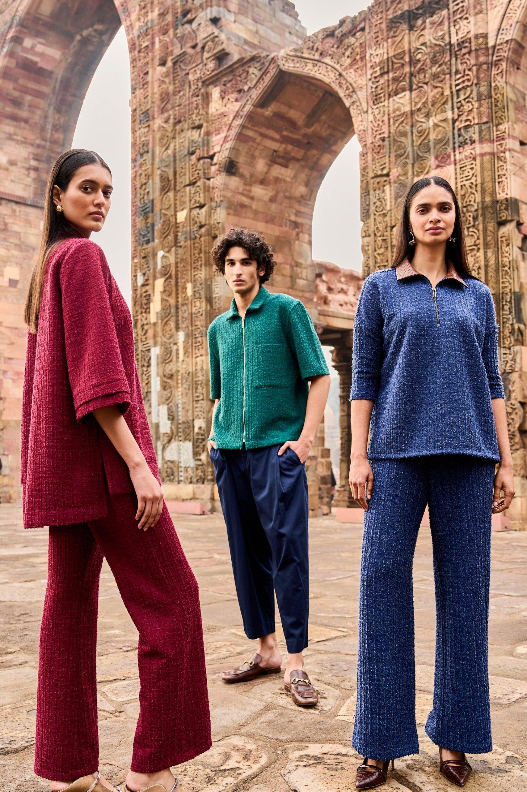 TEXTURED KNIT HALF SLEEVE - dash and dot