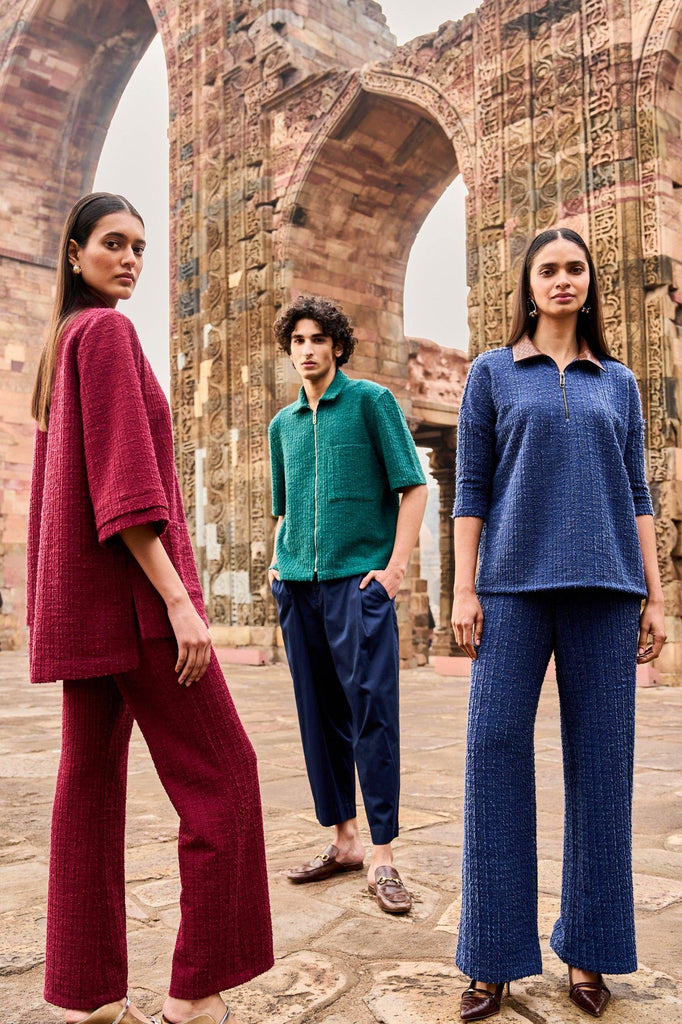 TEXTURED KNIT HALF SLEEVE - dash and dot dash and dot