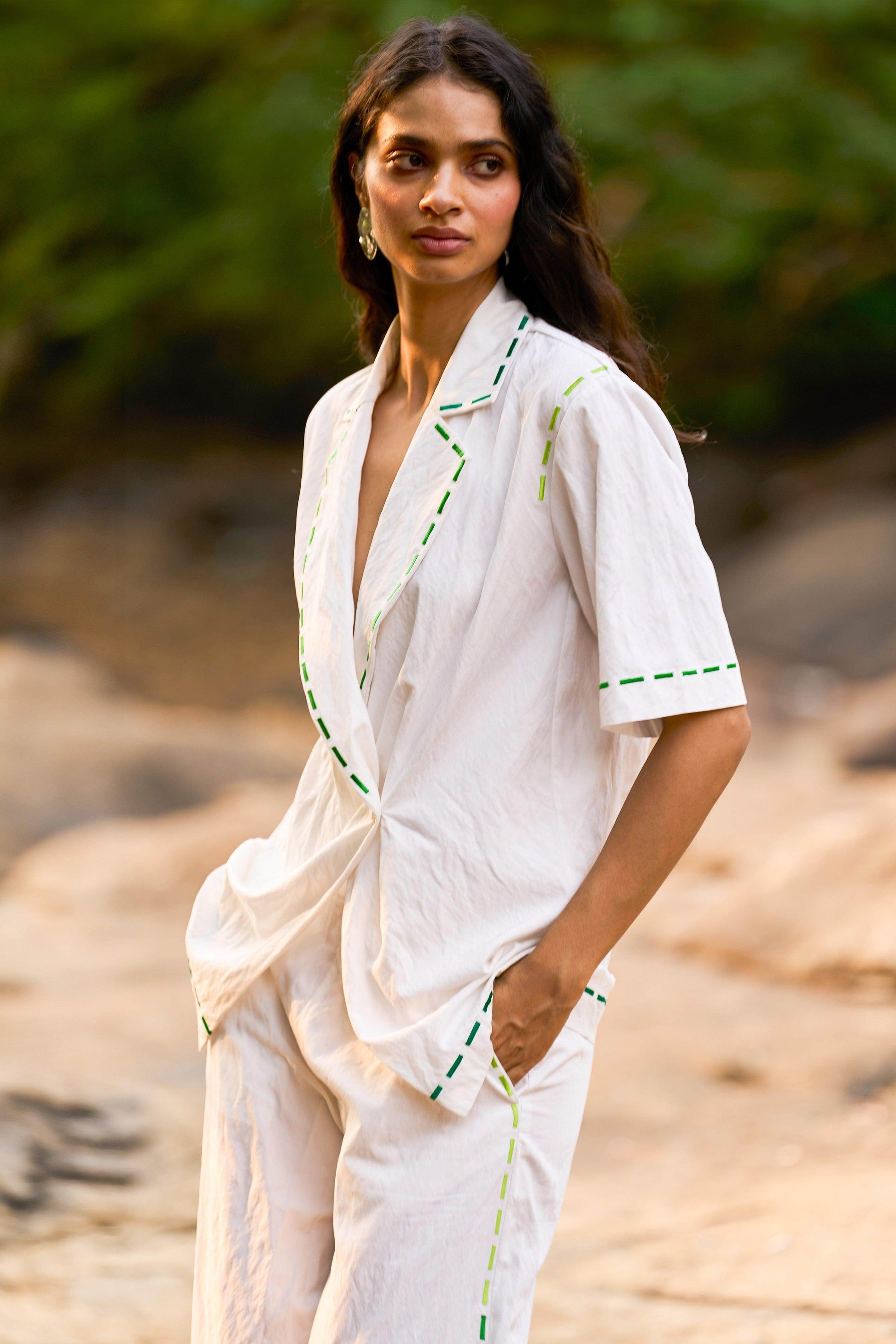 EMBROIDERED POPLIN TOP - dash and dot