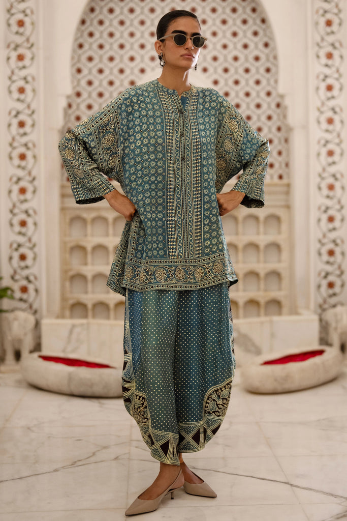 AJRAKH PRINT RELAXED FIT SHIRT dash and dot