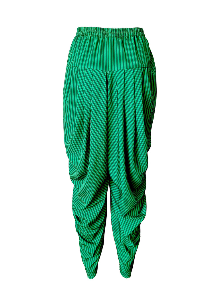DRAPED STRIPED DHOTI PANT - dash and dot dash and dot