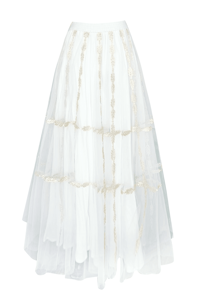 GOTA EMBROIDERED MAXI SKIRT - dash and dot dash and dot