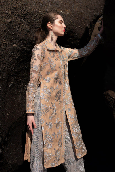 METALLIC BADLA STITCH LONGLINE TOP - dash and dot