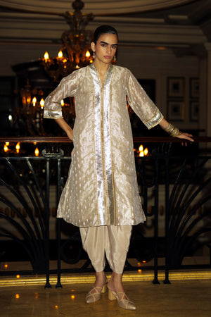 BENARES TISSUE LONGLINE TOP & DRAPED DHOTI PANT