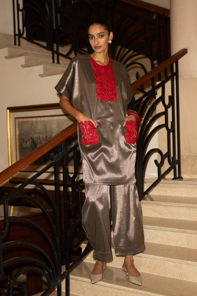 BENARES TISSUE METALLIC PANT
