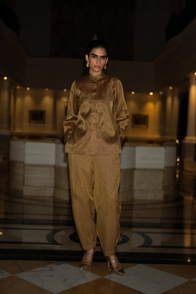 BENARES TISSUE METALLIC SHIRT dash and dot