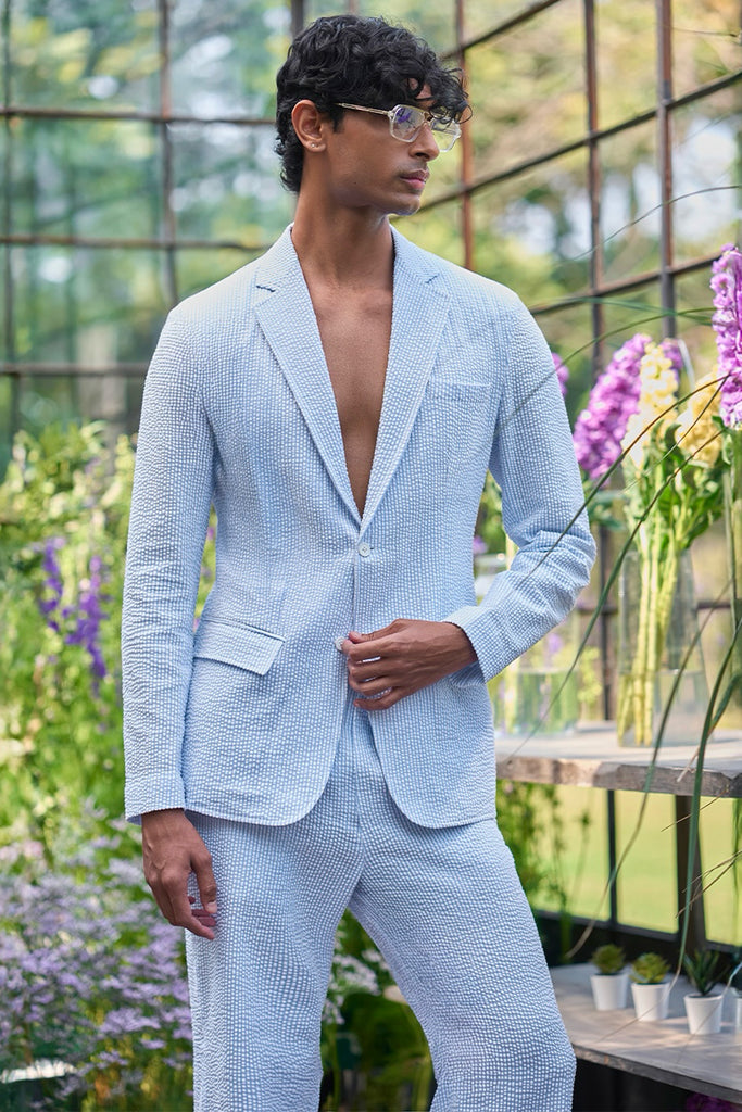 SEERSUCKER BLAZER dash and dot