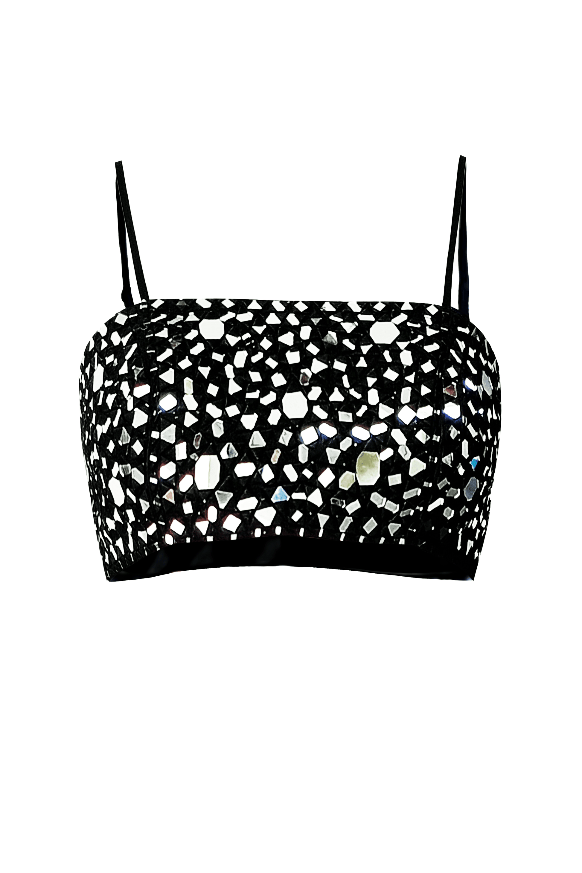 MIRROR EMBROIDERED BANDEAU BRALETTE - dash and dot