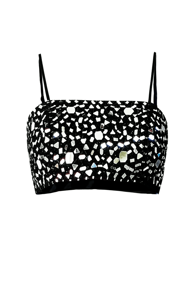 MIRROR EMBROIDERED BANDEAU BRALETTE - dash and dot dash and dot