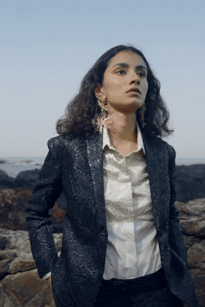 BROCADE CHANDERI SHIRT - dash and dot