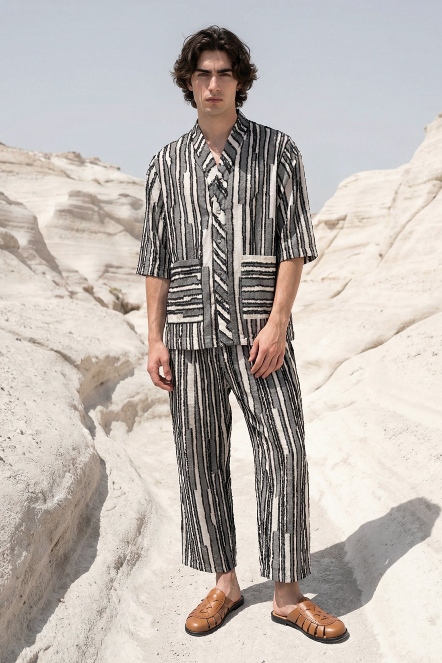 TEXTURED STRIPE PANT