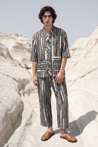 TEXTURED STRIPE PANT