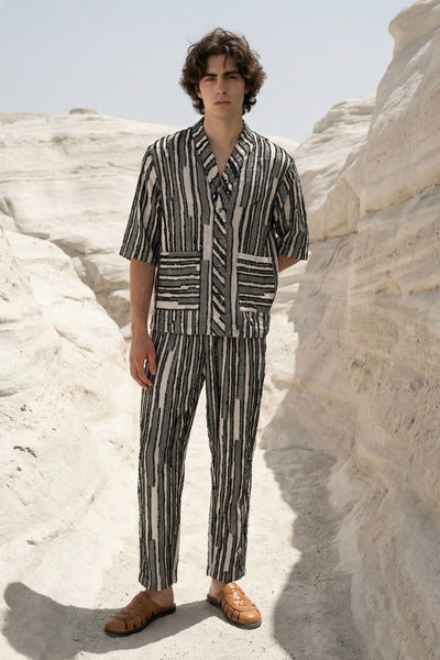 TEXTURED STRIPE PANT