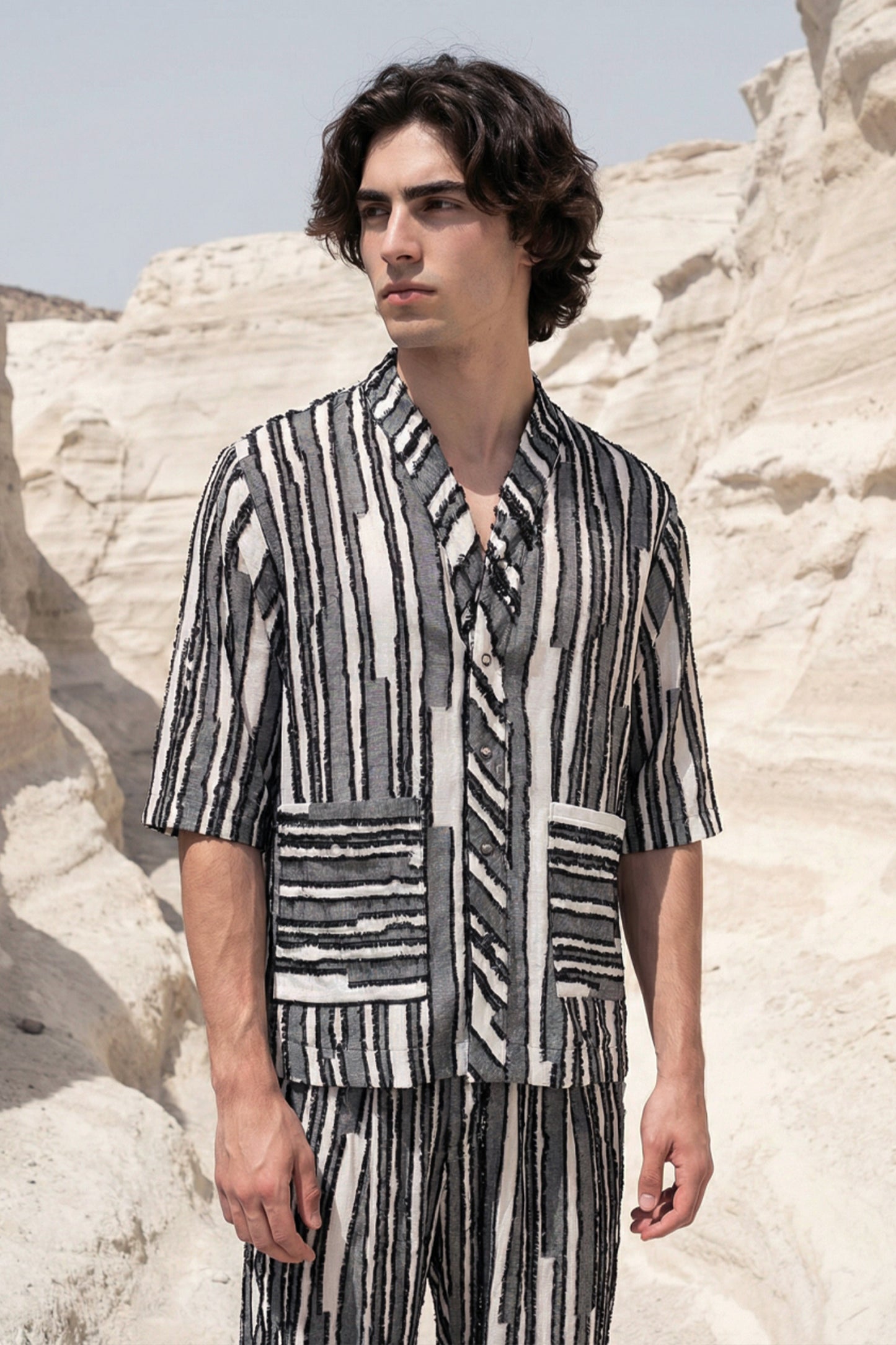 TEXTURED STRIPE PANT