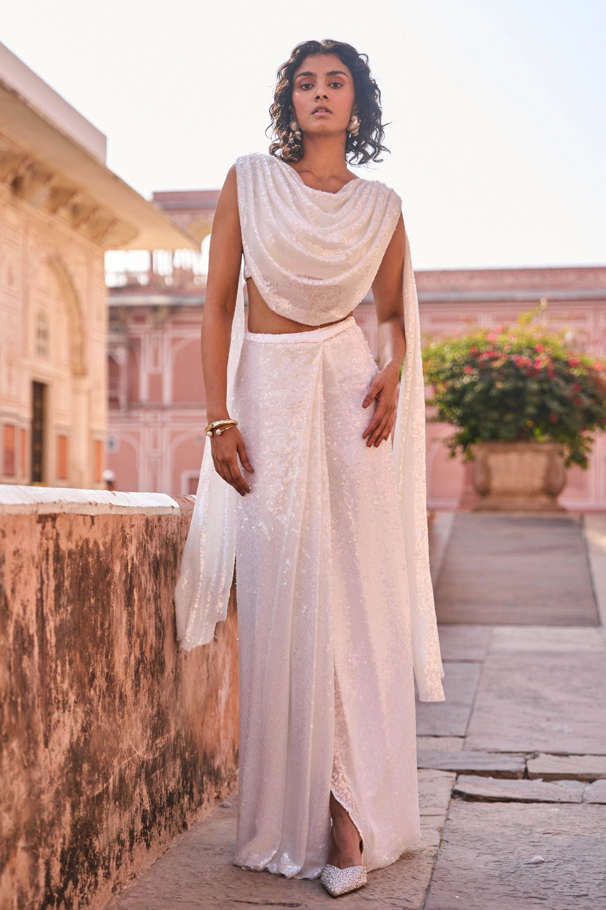 DRAPED SEQUIN SKIRT - dash and dot