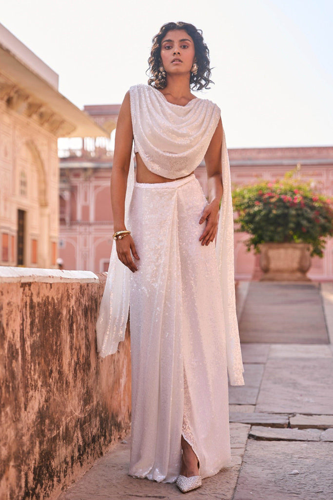 DRAPED SEQUIN SKIRT - dash and dot dash and dot