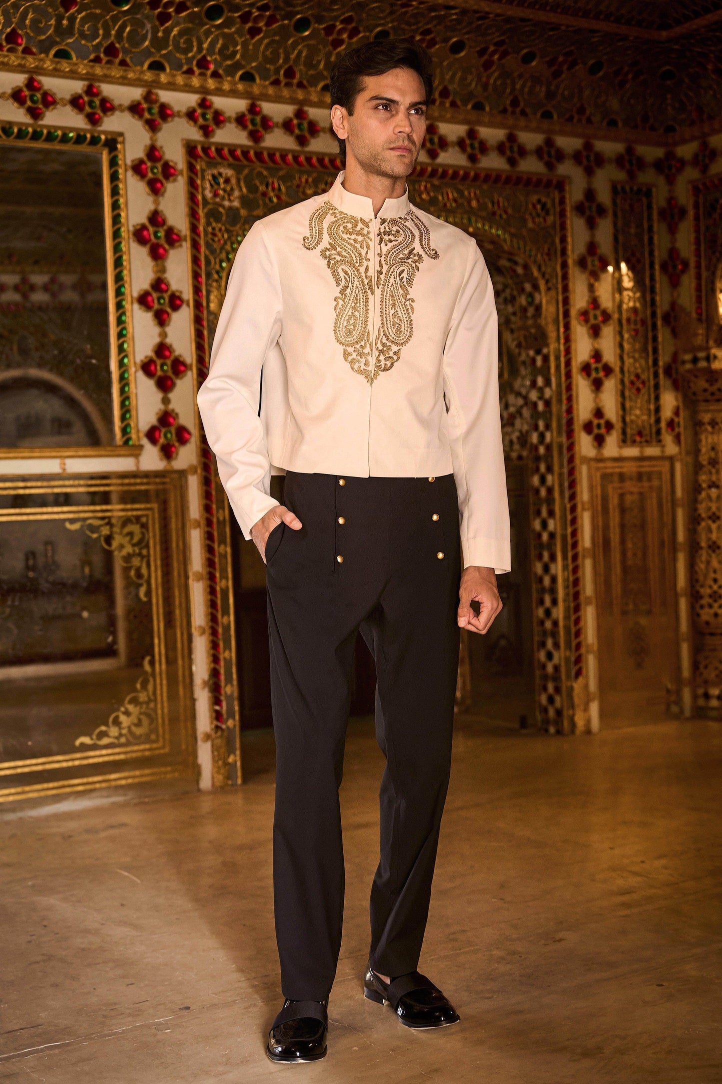 EMBROIDERED SHIRT & SAILOR PANT SET - dash and dot