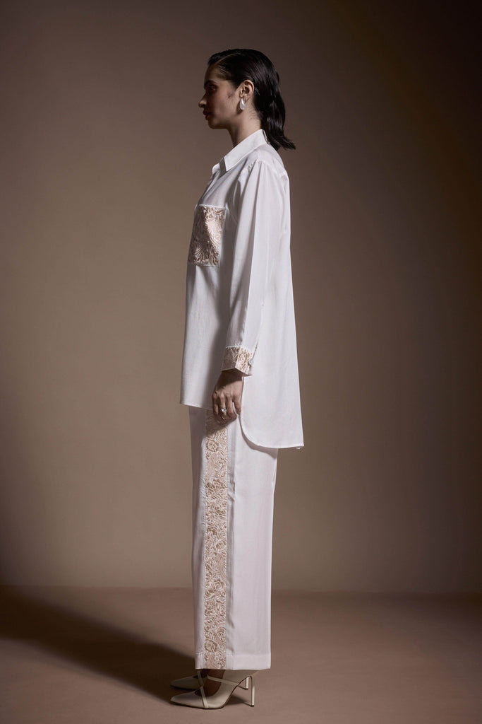 EMBROIDERED SIDE STRIPE PANT - dash and dot dash and dot