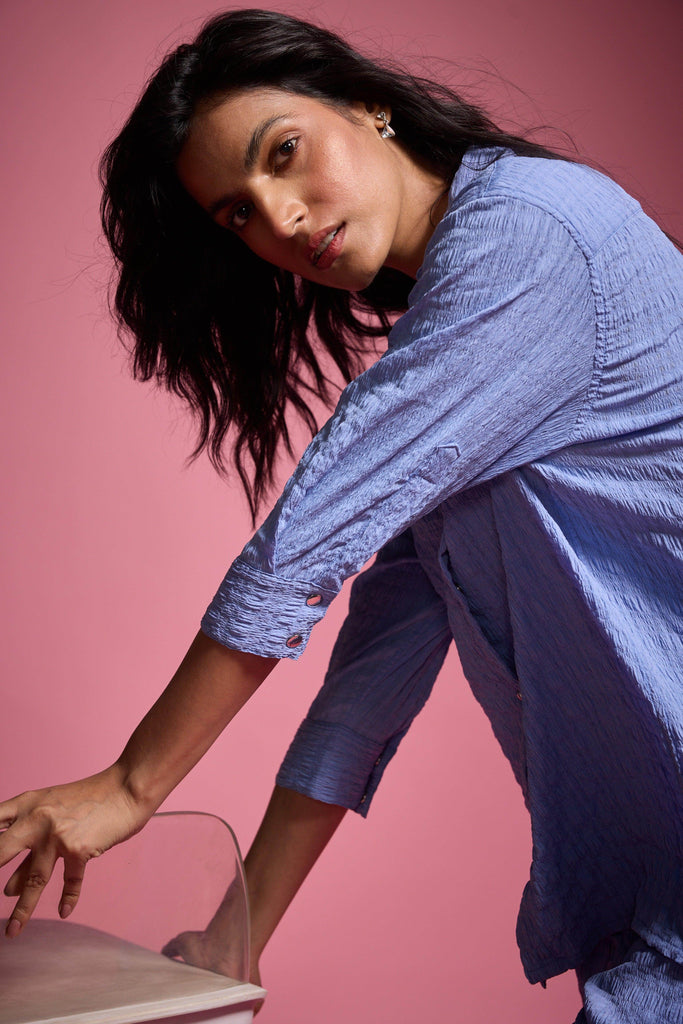 CRINKLE TEXTURED SHIRT - dash and dot dash and dot