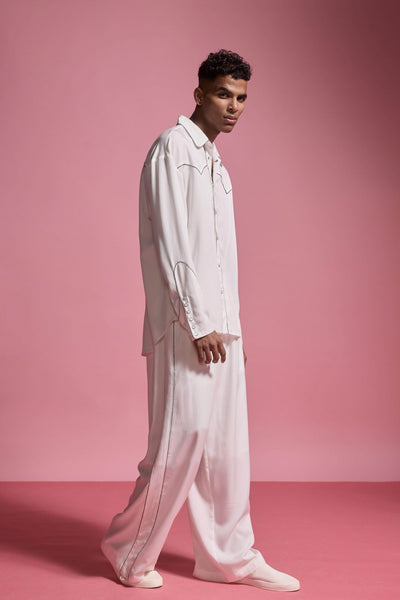 CONTRAST PIPED SET - dash and dot