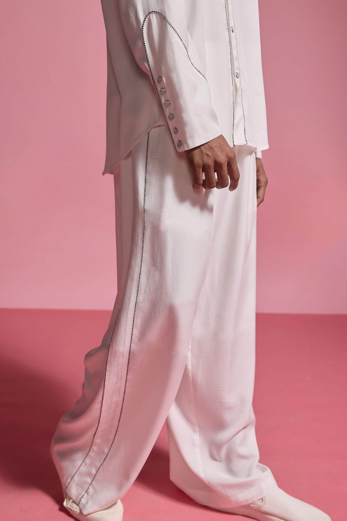 CONTRAST PIPED PANT - dash and dot dash and dot