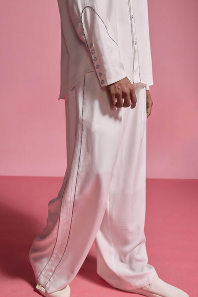 CONTRAST PIPED PANT - dash and dot