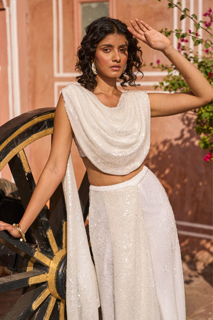 DRAPED SEQUIN TOP - dash and dot dash and dot