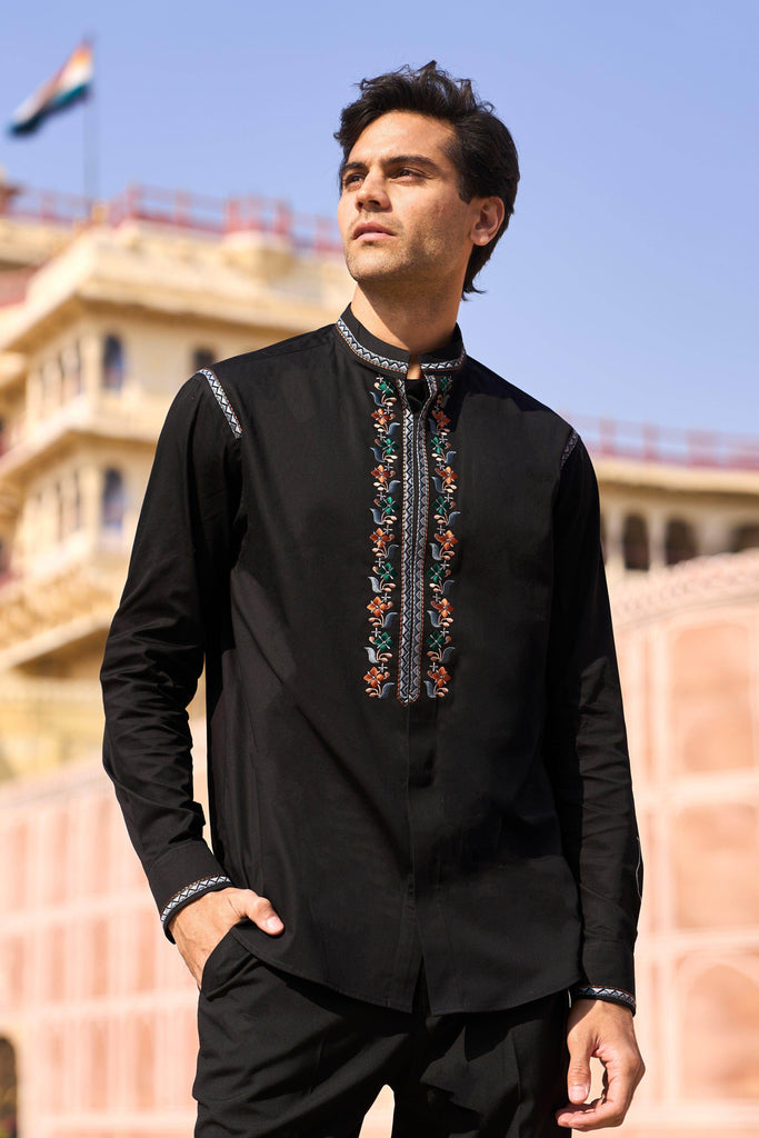 EMBROIDERED BORDER SHIRT - dash and dot dash and dot