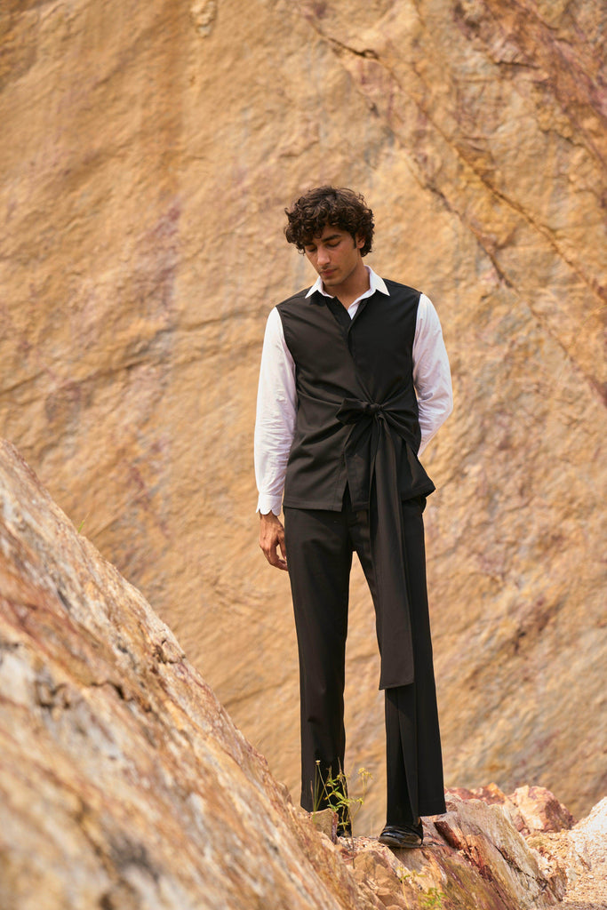 SIDE TIE SLEEVELESS SUIT - dash and dot dash and dot