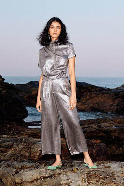 DRAPED LAMÉ SET - dash and dot