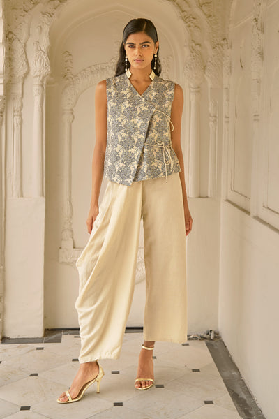LINEN EMBROIDERED WAISTCOAT SET