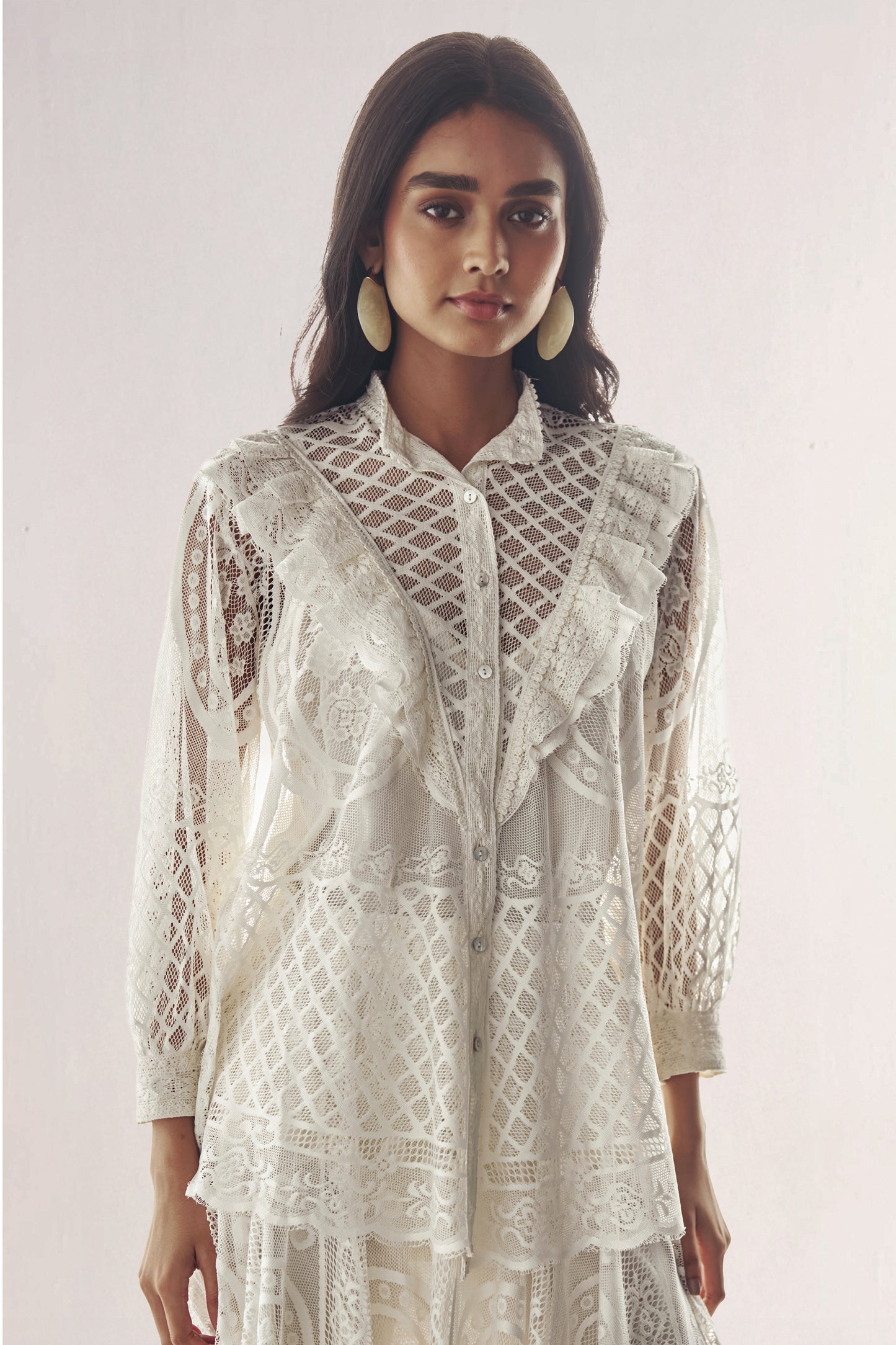 LACE & RUFFLE SHIRT
