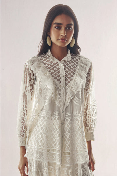 LACE & RUFFLE SHIRT
